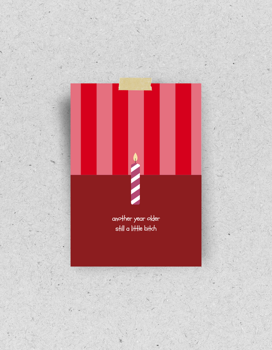 Postkarte "Another year older still a little bitch" | Recyclingpapier