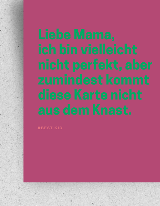 Lustige Postkarte für deine Mutter "Ich bin nicht perfekt" | Recyclingpapier