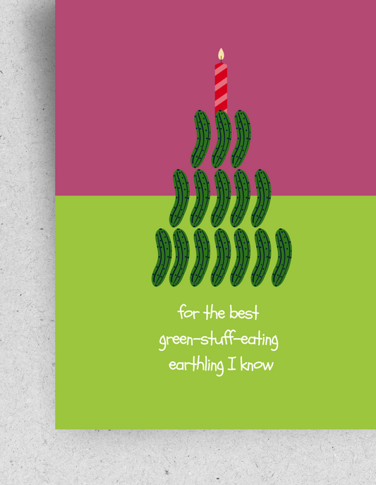 Postkarte "The best green-stuff-eating earthling" | Recyclingpapier