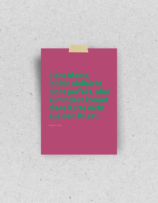 Lustige Postkarte für deine Mutter "Ich bin nicht perfekt" | Recyclingpapier