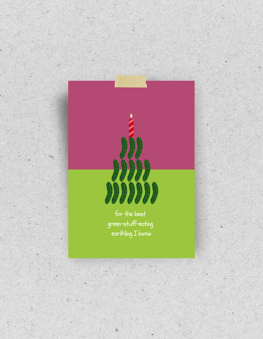 Postkarte "The best green-stuff-eating earthling" | Recyclingpapier
