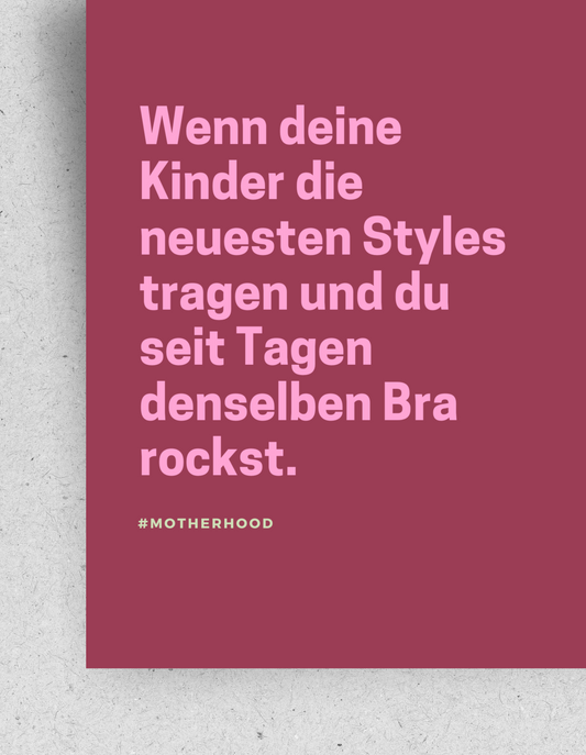 Lustige Postkarte "Wenn du seit Tagen denselben Bra rockst" | Recyclingpapier