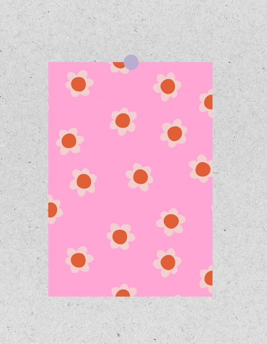 Kids FineArt Print "Flowers" | rosa/rot