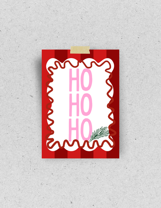 X-Mas Postkarte "Ho ho ho" | Recyclingpapier