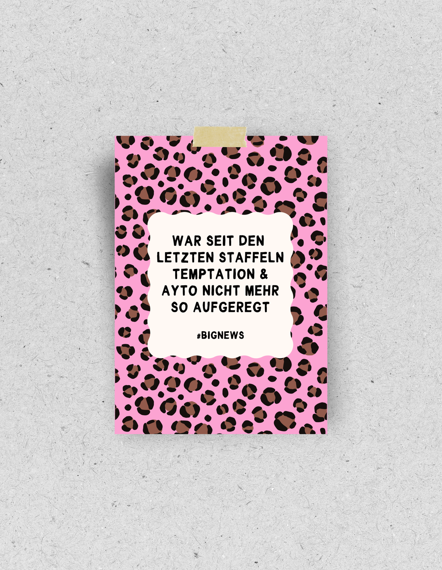 Postkarte "Big News“ für alle Reality-Fans