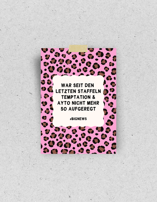 Postkarte "Big News“ für alle Reality-Fans