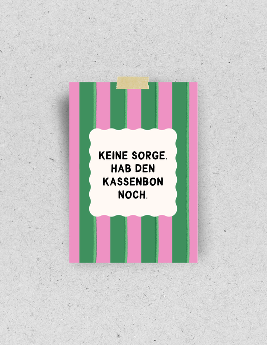 Postkarte "Hab den Kassenbon noch"