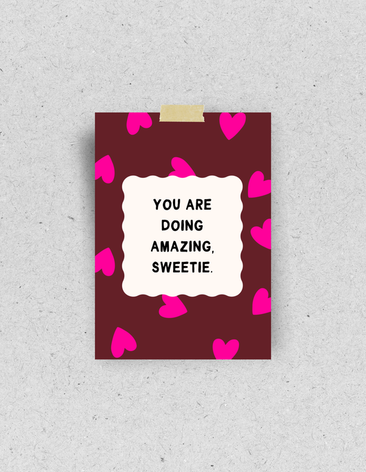 Postkarte "You are doing amazing" für alle Reality-Fans