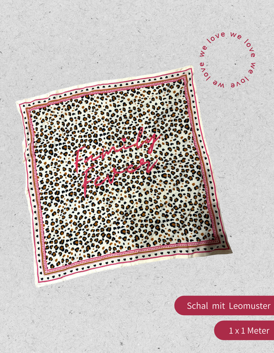 Schal mit Leomuster | beige