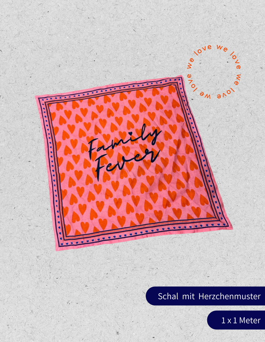 Schal mit Herzen | rosa