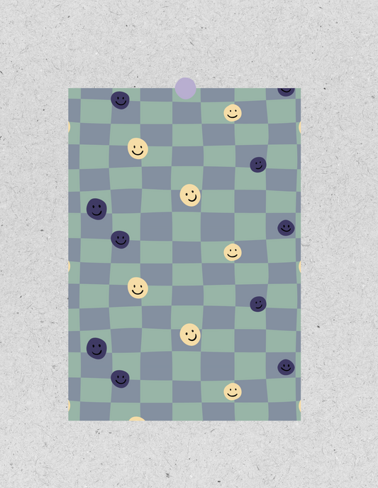 Kids FineArt Print "Smiley" | blau