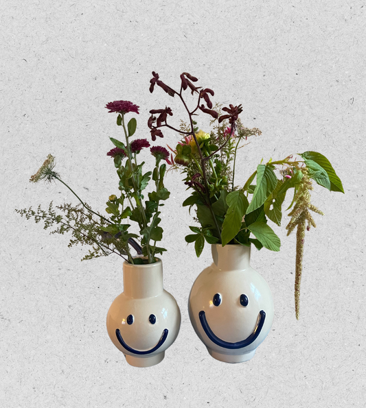 Smiley Vase | Beige / Rosa | groß