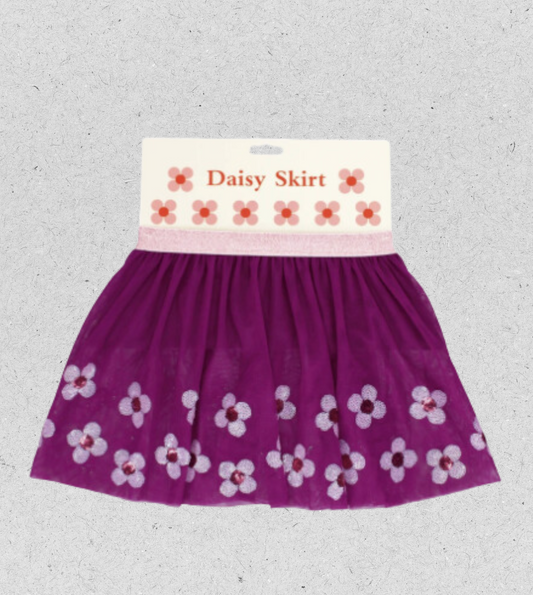 Kids Tüllrock mit Stickerei | Gänseblümchen | Lila