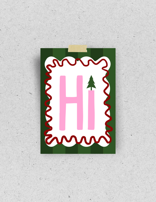 X-Mas Postkarte "Hi" | Recyclingpapier