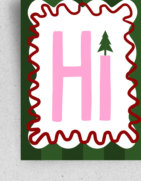 X-Mas Postkarte "Hi" | Recyclingpapier