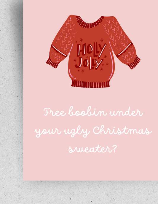 X-Mas Postkarte "Free Boobin" | Recyclingpapier