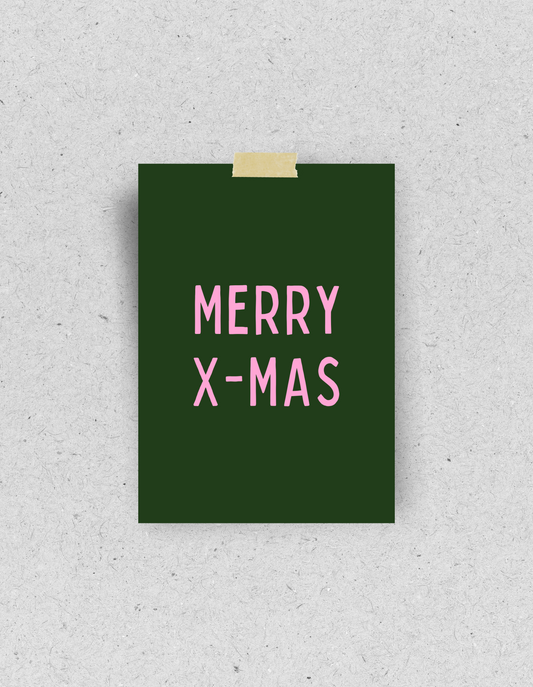 X-Mas Postkarte "Merry X-Mas" | Recyclingpapier