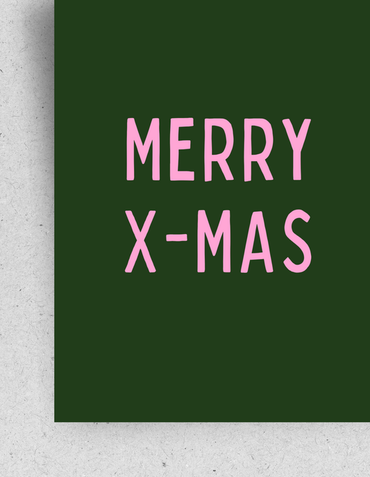 X-Mas Postkarte "Merry X-Mas" | Recyclingpapier
