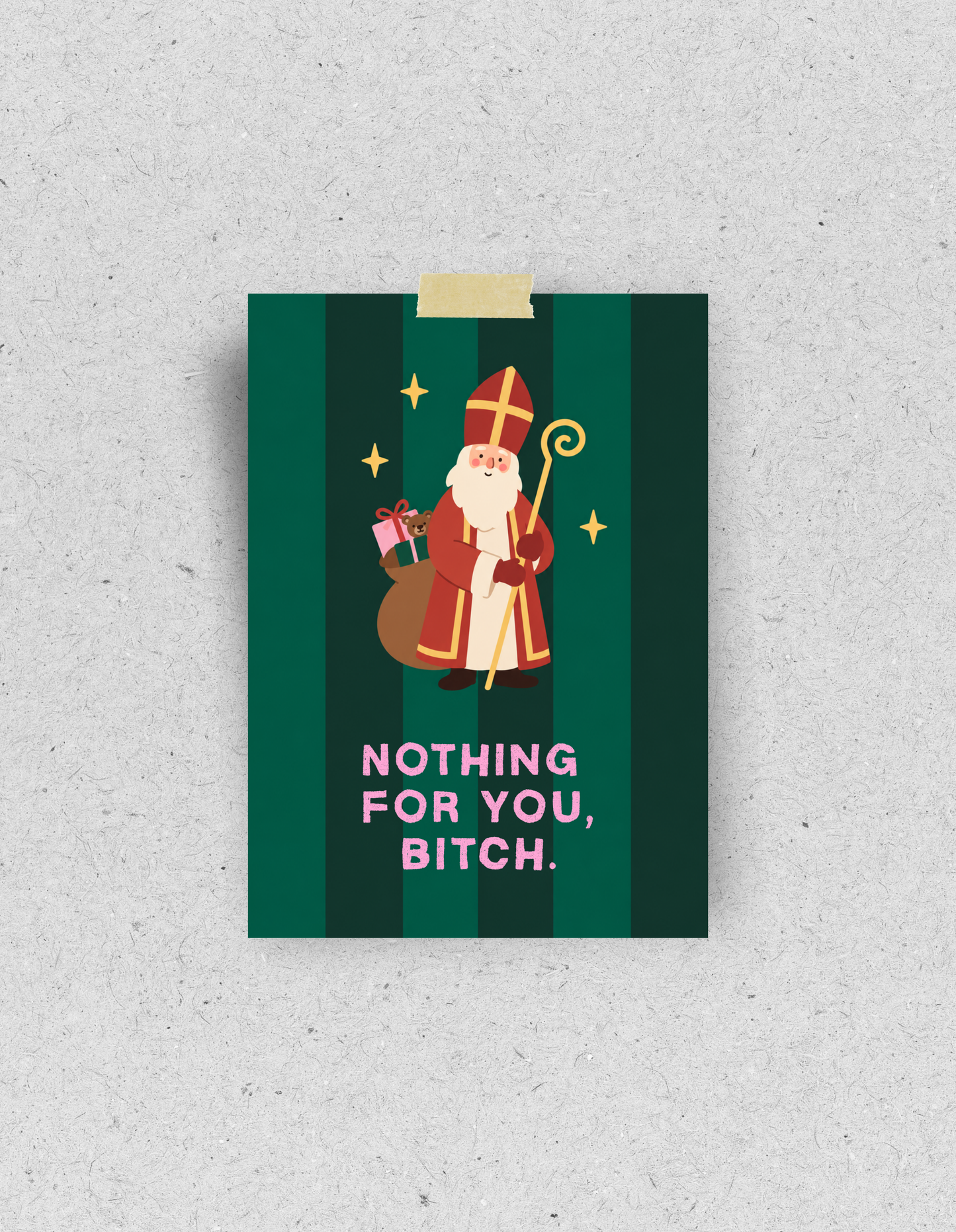 X-Mas Postkarte "Nothing for you, bitch"