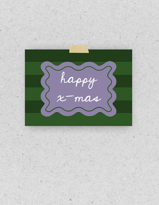 X-Mas Postkarte "happy x-mas" | Recyclingpapier