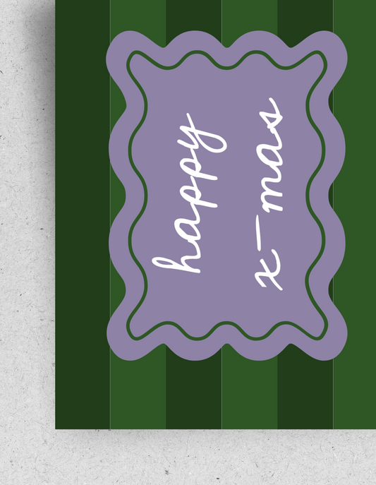 X-Mas Postkarte "happy x-mas" | Recyclingpapier