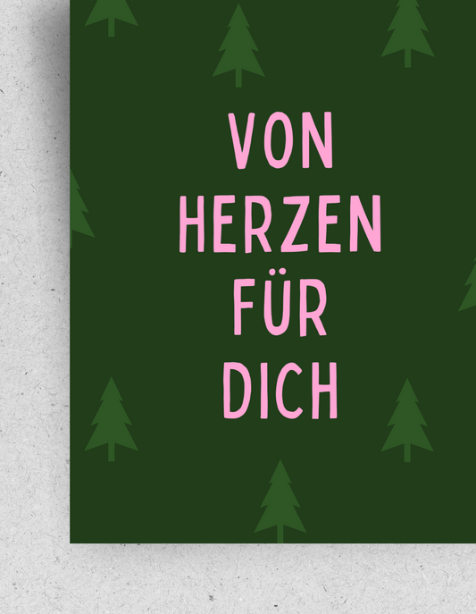 X-Mas Postkarte "Von Herzen" | Recyclingpapier