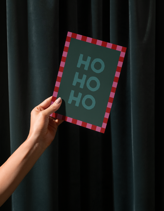 X-Mas Postkarte "Ho ho ho"