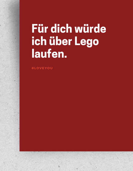 Postkarte "Für dich würde ich über Lego laufen" | Recyclingpapier