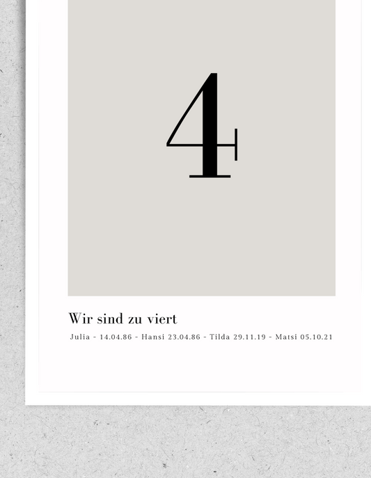 Family FineArt Print "Our number" | personalisierbar