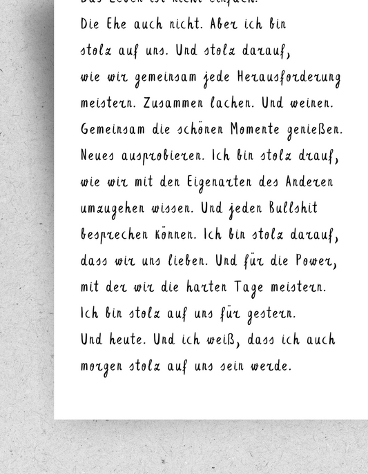 Karte “Ehe" / mit Umschlag