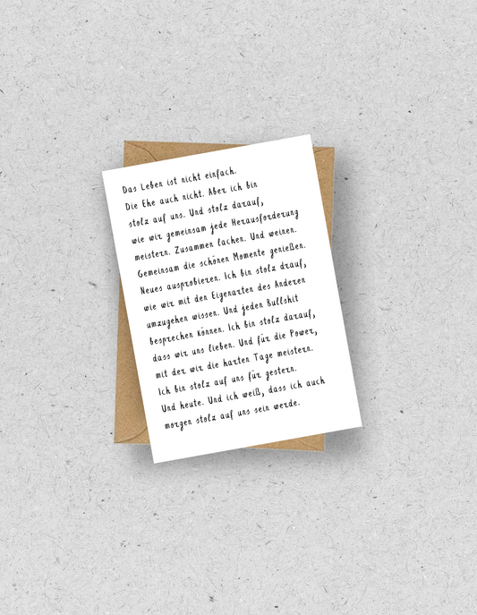 Karte “Ehe" / mit Umschlag