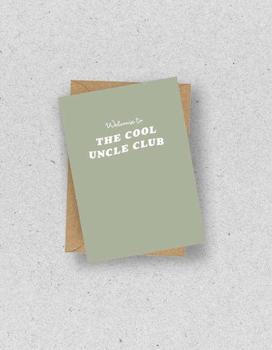 Karte “Welcome to the cool uncle club" / mit Umschlag