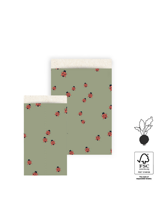 Flachbeutel "Marienkäfer" | 2x Größen | 5 Stück pro Set