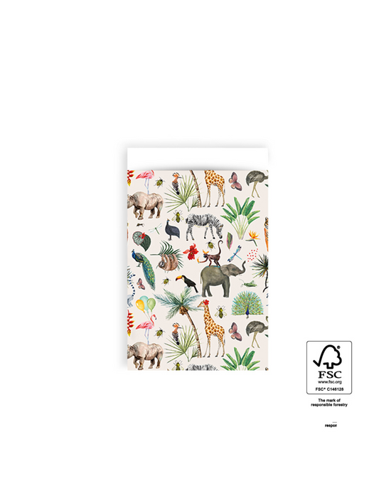 Flachbeutel "Jungel" | 3x Größen | 5 Stück pro Set