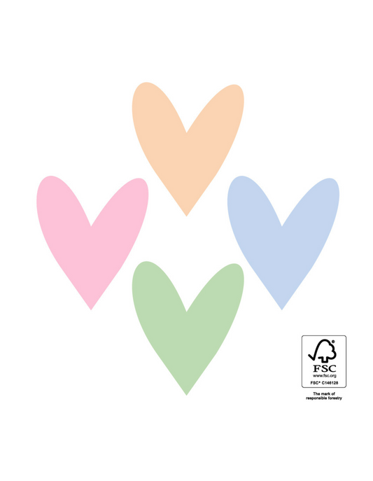 Geschenkaufkleber Set Herzen | 12 Stück | 35x42 mm