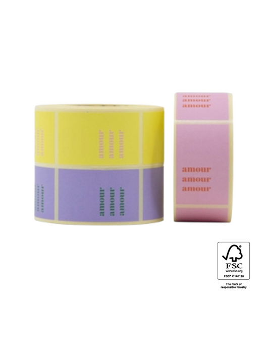 Geschenkaufkleber Amour | 3 Farbvarianten | 10 Stück | 30x50 mm