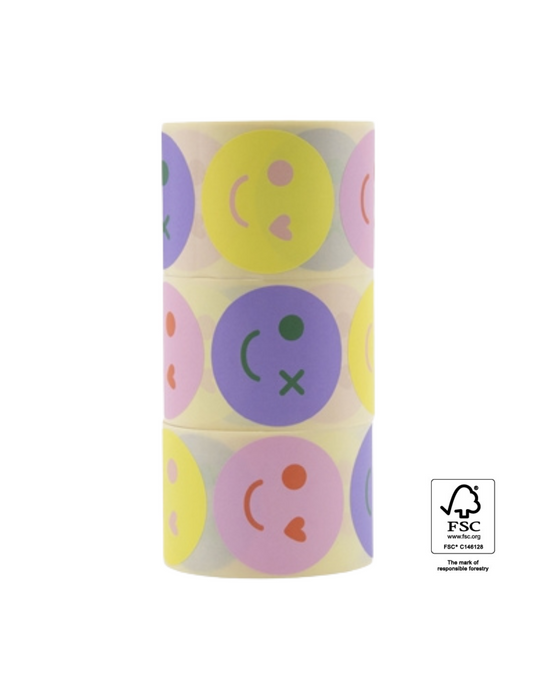 Geschenkaufkleber Set Smiley | 12 Stück | 50 mm